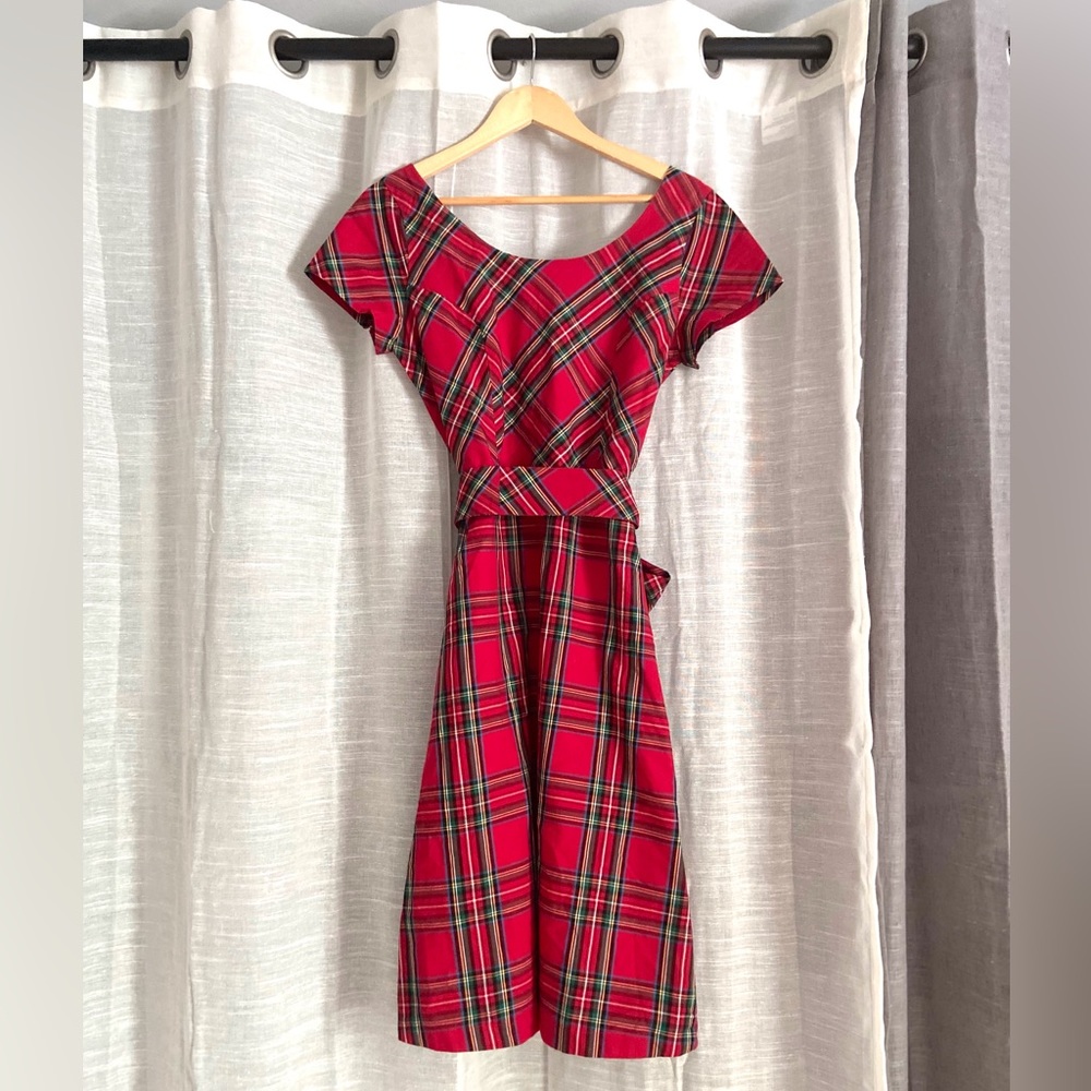 Hope & Henry Plaid Red Dress